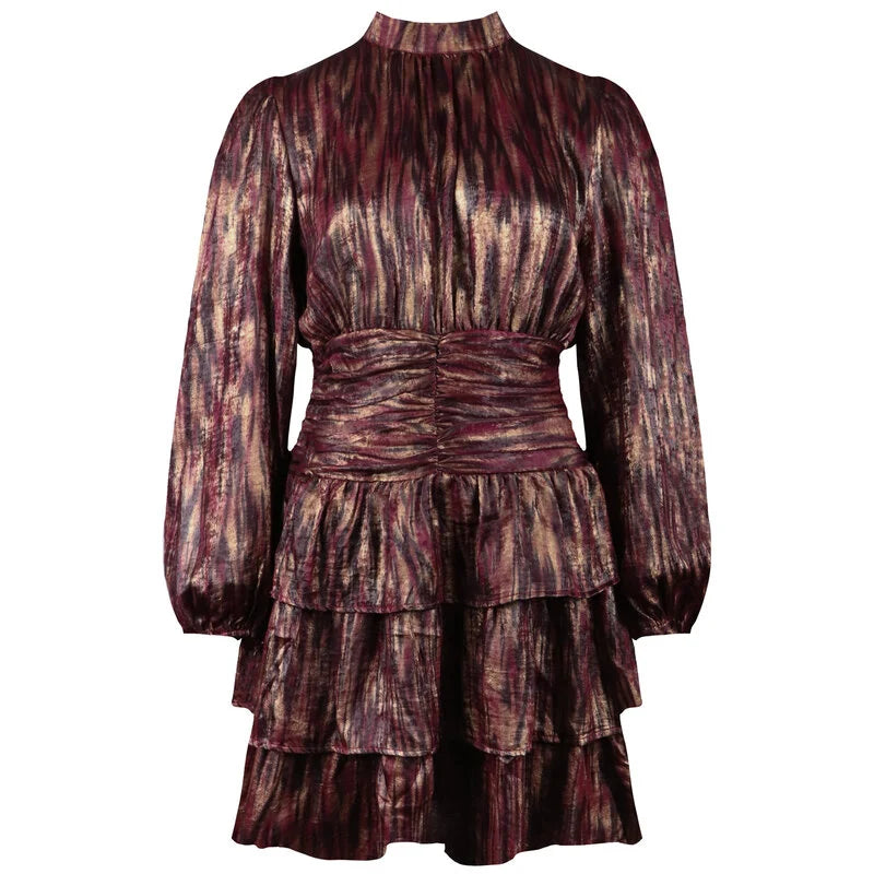 JAIMY Felicity metallic dress bordeaux